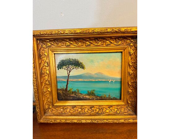 Pair of antique paintings from the Neapolitan school, oil on panel, late 19th century, 28x32cm