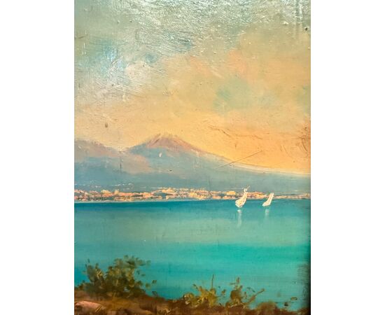Pair of antique paintings from the Neapolitan school, oil on panel, late 19th century, 28x32cm