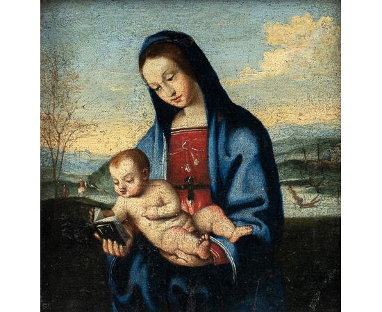Umbrian painter (16th century) - Madonna with Child in a landscape (Madonna Conestabile).