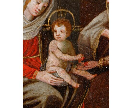 Scuola fiamminga, XVI secolo, Sant'Anna, la Vergine e il Bambino