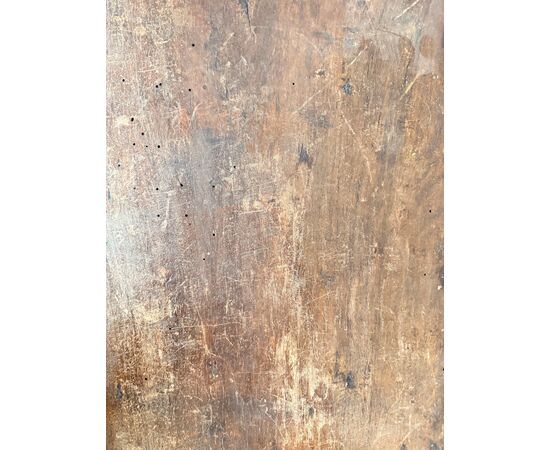 Antico tavolinetto a capretta noce e castagno, '700, 82x62cm