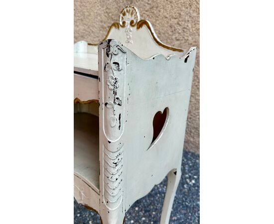 Antique Shabby Chic Nightstand - Napoleon III