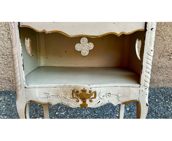 Antique Shabby Chic Nightstand - Napoleon III
