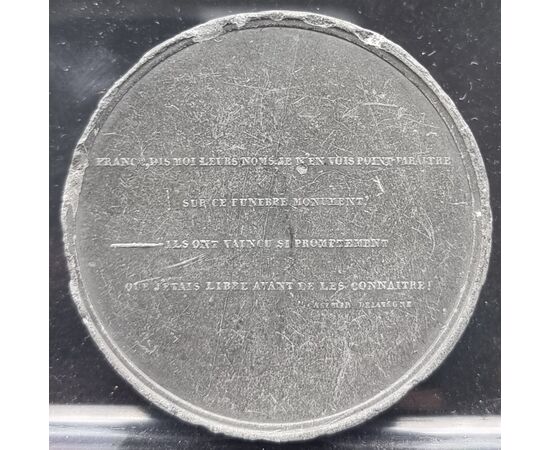Nucleo di sei medaglie commemorative in pasta vulcanica o materiale simile, XIX secolo