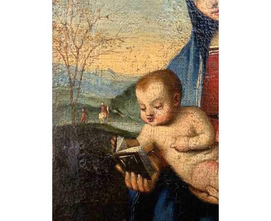 Umbrian painter (16th century) - Madonna with Child in a landscape (Madonna Conestabile).