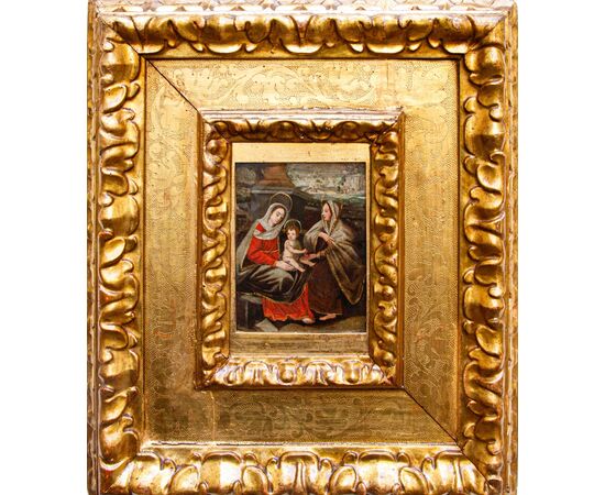 Scuola fiamminga, XVI secolo, Sant'Anna, la Vergine e il Bambino