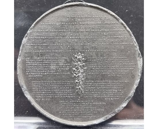 Nucleo di sei medaglie commemorative in pasta vulcanica o materiale simile, XIX secolo