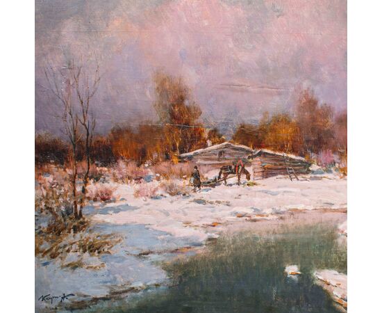 Ivan Karpoff (Novocerkassk, 1898 - Milan, 1970), Sunset in Dacia