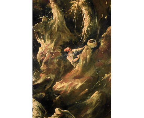 Fantastic landscape with friars and figures