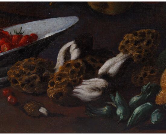 Angelo Maria Rossi detto Il pittore di Carlo Torre o Lo pseudo-Fardella (documentato tra il 1665 e il 1701), Natura morta con frutta e spugnole