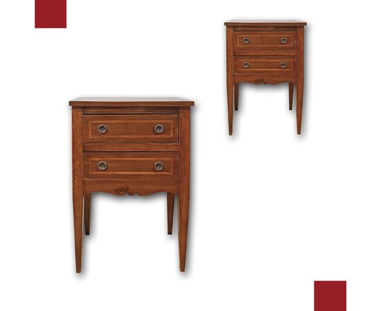 PAIR OF NEOCLASSICAL STYLE NIGHTSTANDS, FIRST HALF OF THE 19TH CENTURY