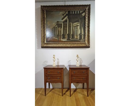 PAIR OF NEOCLASSICAL STYLE NIGHTSTANDS, FIRST HALF OF THE 19TH CENTURY