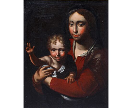 17th century, Bergamo school, Madonna with blessing Child