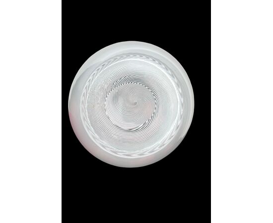 Lightweight blown glass vase with a thousand stripes in half filigree. Barovier & Toso manufacture. Murano.