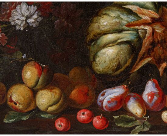 Niccolò Stanchi (Rome, 1623 – 1690), Still life with fruit and flowers
