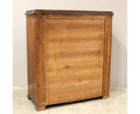 Antique Biedermeier walnut chest of drawers, flap desk - 19th century