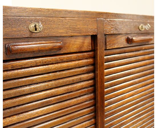 Antique oak roll top file cabinet