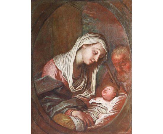 Attributed to Francesco Paglia; Brescia 1635 - Brescia 1714, Holy Family, oil on canvas