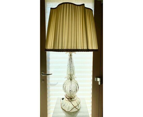 Lampada in vetro bullicante e iridescente di Murano