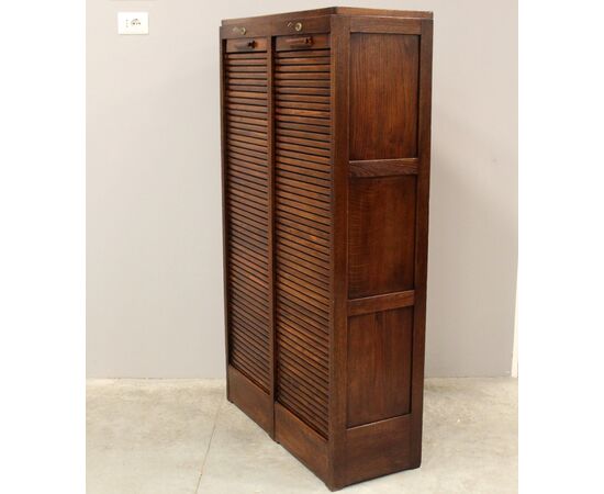 Antique oak roll top file cabinet