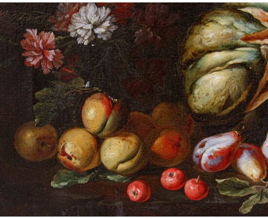 Niccolò Stanchi (Rome, 1623 – 1690), Still life with fruit and flowers