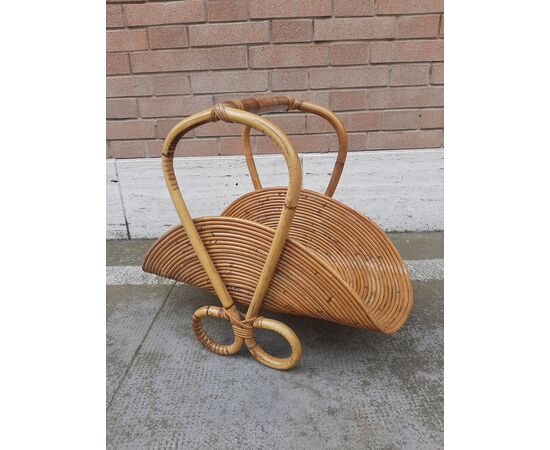 RAFFINATO PORTAGIORNALI IN BAMBOO ANNI 60 ORIGINALE E IN BUONE CONDIZIONI