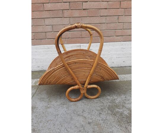 RAFFINATO PORTAGIORNALI IN BAMBOO ANNI 60 ORIGINALE E IN BUONE CONDIZIONI