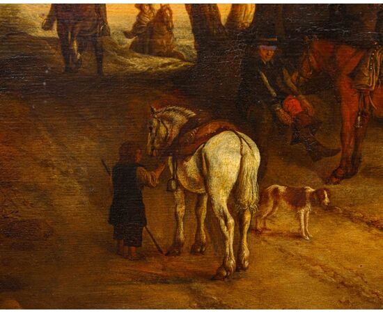 18th-century Flemish painter, Path with travelers