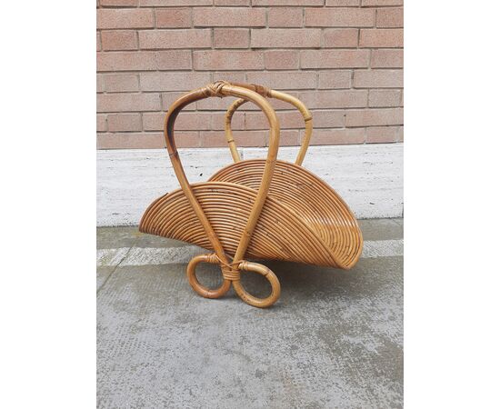 RAFFINATO PORTAGIORNALI IN BAMBOO ANNI 60 ORIGINALE E IN BUONE CONDIZIONI