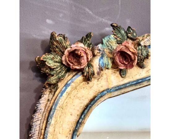 Large Genoese lacquered mirror. Genoa, mid-18th century