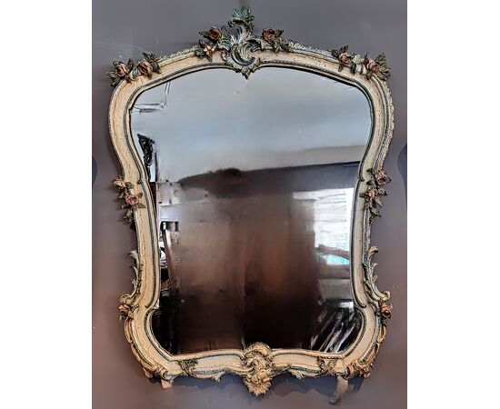 Large Genoese lacquered mirror. Genoa, mid-18th century