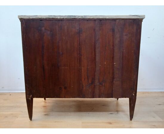 Louis XVI Directoire walnut chest of drawers with marble top - dresser - late 18th century/1700s - 103cm!