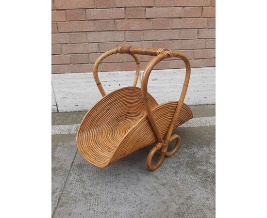 RAFFINATO PORTAGIORNALI IN BAMBOO ANNI 60 ORIGINALE E IN BUONE CONDIZIONI