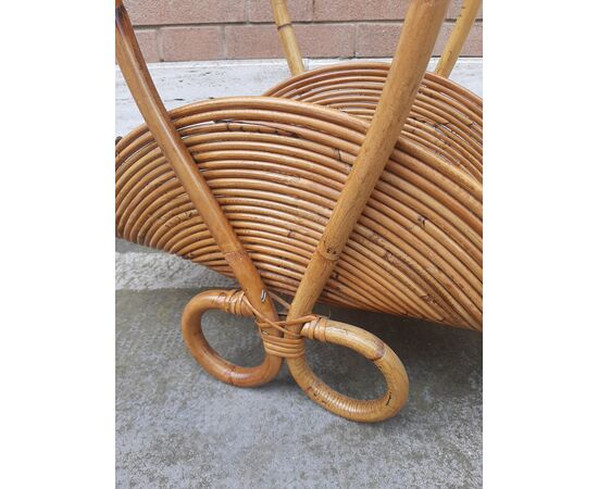 RAFFINATO PORTAGIORNALI IN BAMBOO ANNI 60 ORIGINALE E IN BUONE CONDIZIONI