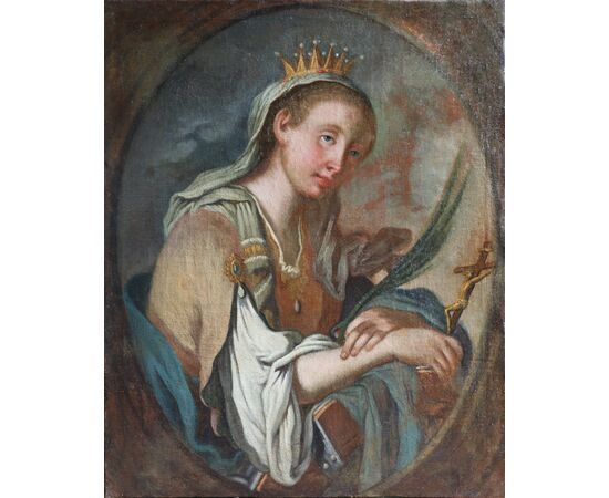 Francesco Paglia attr.; Brescia 1635 - Brescia 1714, Saint Catherine of Siena, oil on canvas