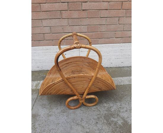 RAFFINATO PORTAGIORNALI IN BAMBOO ANNI 60 ORIGINALE E IN BUONE CONDIZIONI