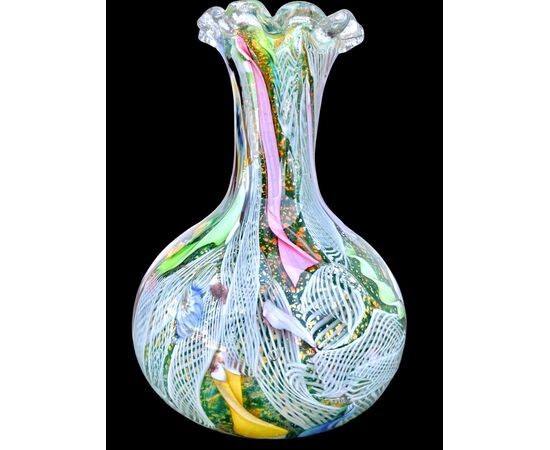 Glass vase 'Byzantine' series. Dino Martens for A.v.e.m Murano.