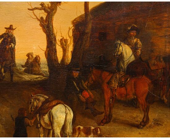 18th-century Flemish painter, Path with travelers