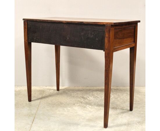 Antico scrittoio tavolino console Luigi XVI in noce intarsiato - Italia epoca '700