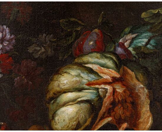 Niccolò Stanchi (Rome, 1623 – 1690), Still life with fruit and flowers