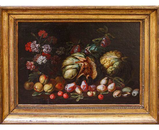 Niccolò Stanchi (Rome, 1623 – 1690), Still life with fruit and flowers