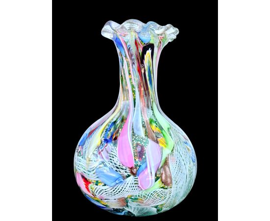 Glass vase 'Byzantine' series. Dino Martens for A.v.e.m Murano.