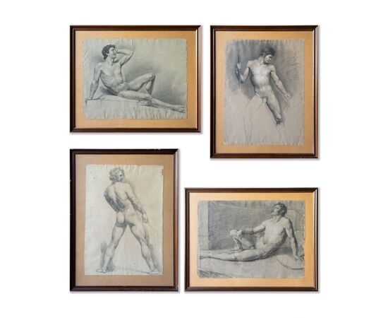 Studi accademici di nudo maschile – Scuola neoclassica, prima metà del XIX secolo