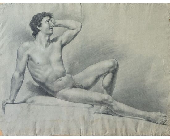 Studi accademici di nudo maschile – Scuola neoclassica, prima metà del XIX secolo