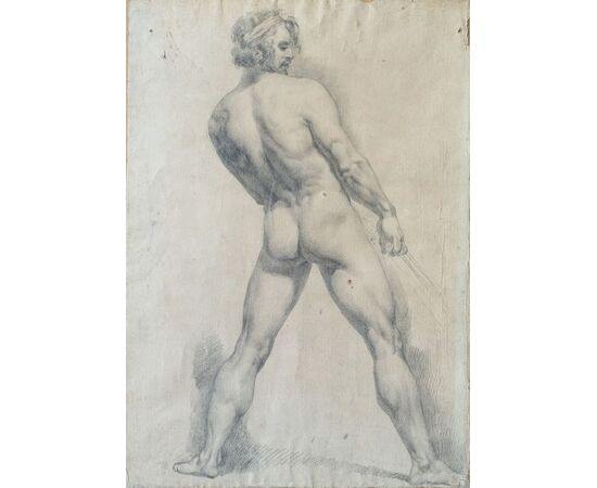 Studi accademici di nudo maschile – Scuola neoclassica, prima metà del XIX secolo