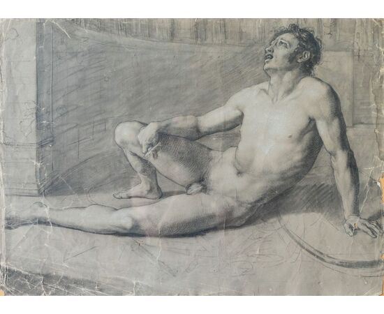 Studi accademici di nudo maschile – Scuola neoclassica, prima metà del XIX secolo