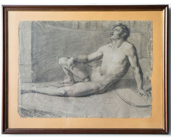 Studi accademici di nudo maschile – Scuola neoclassica, prima metà del XIX secolo