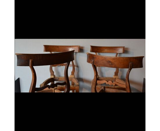 Four walnut chairs