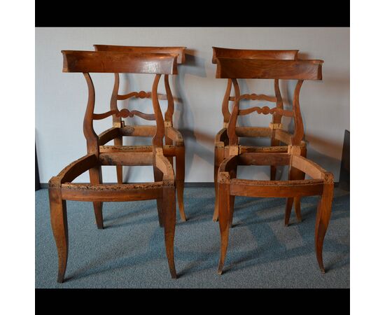 Four walnut chairs