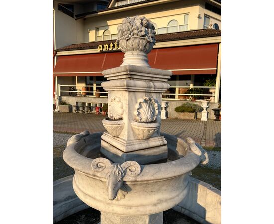 Circular marble fountain